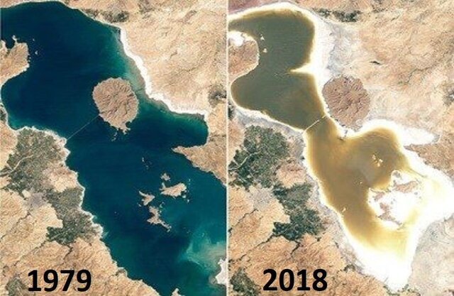 آخرین وضعیت دریاچه ارومیه از منظر فضا/حال ناخوش "ماتیانوس" ایران