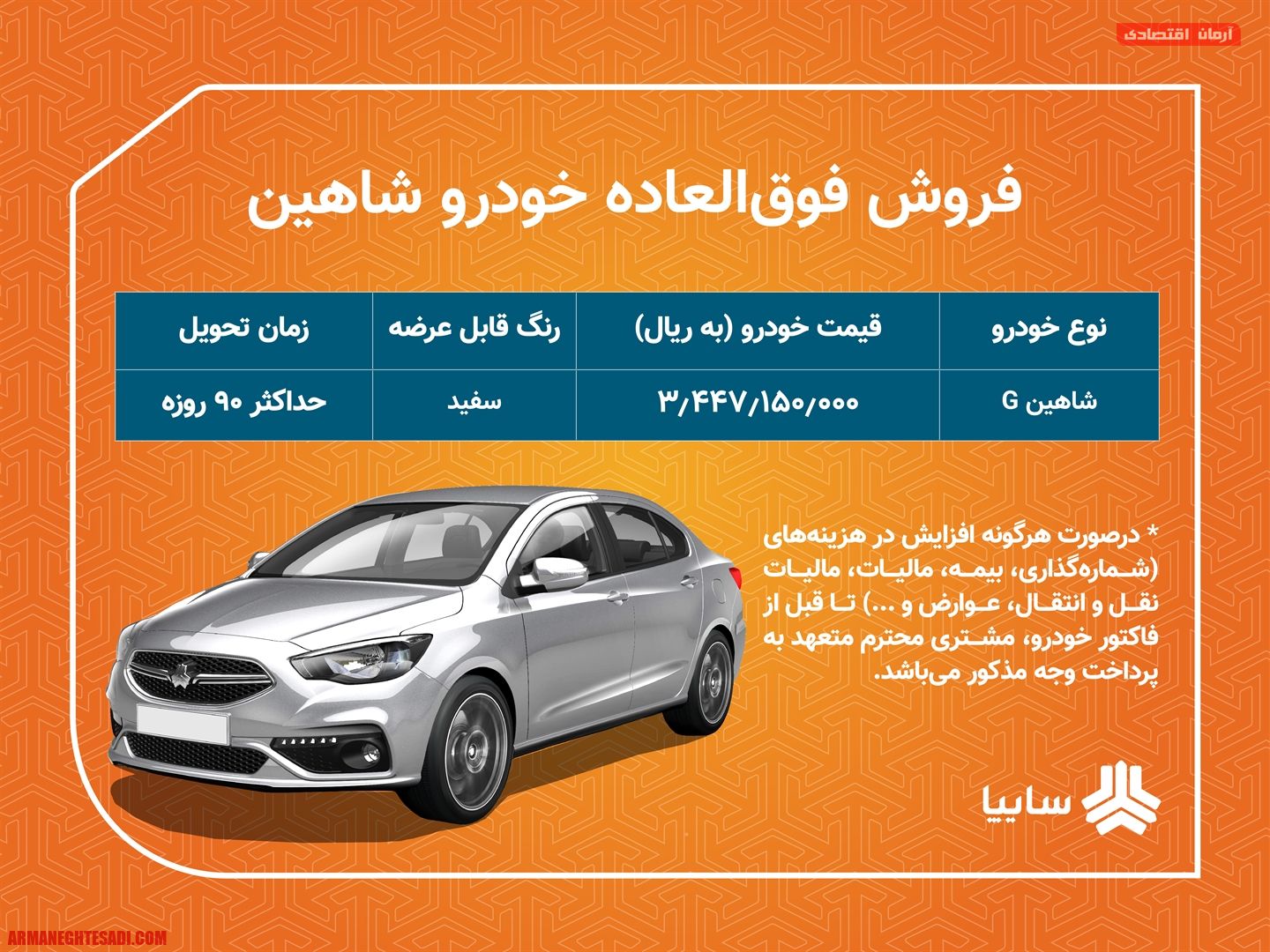 پایگاه خبری آرمان اقتصادی | جامع‌ترین رسانه اقتصادی shahin-shahr فروش فوق العاده خودرو شاهین در سامانه یکپارچه تخصیص خودرو  